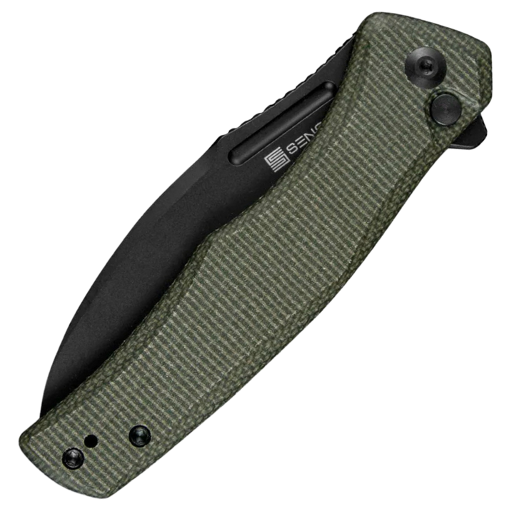 Sencut Watauga Button Lock Green Micarta S21011-2